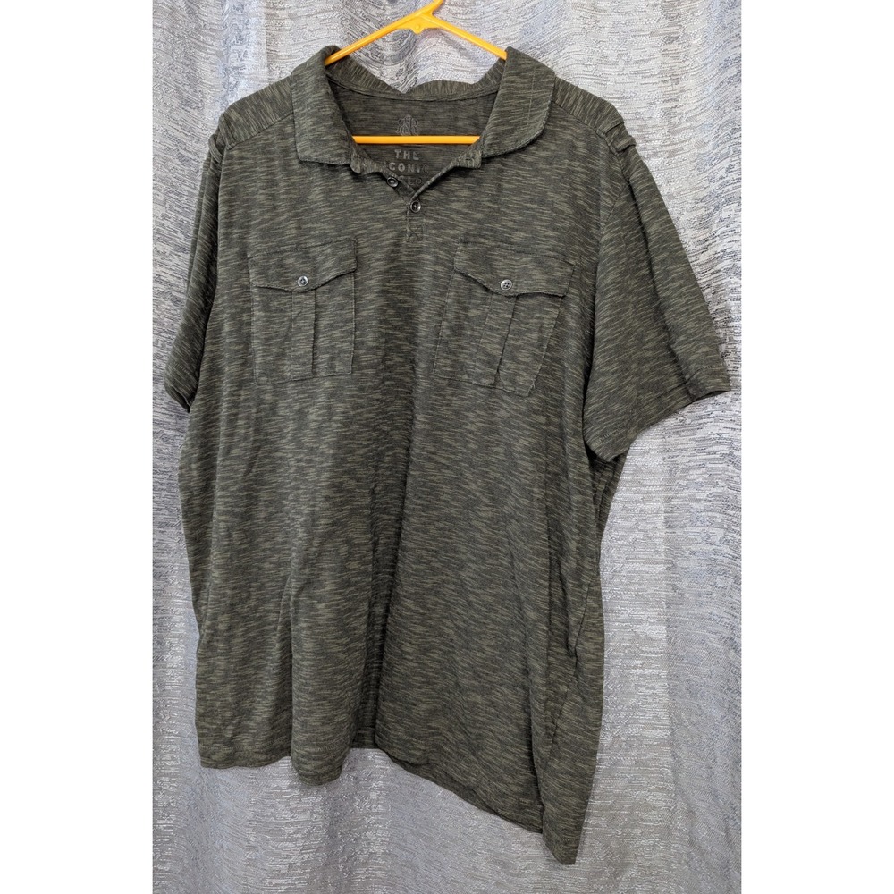 R&R Iconic Polo Men's XL Dark Green Pocket Short Sleeve Button Collar Soft
